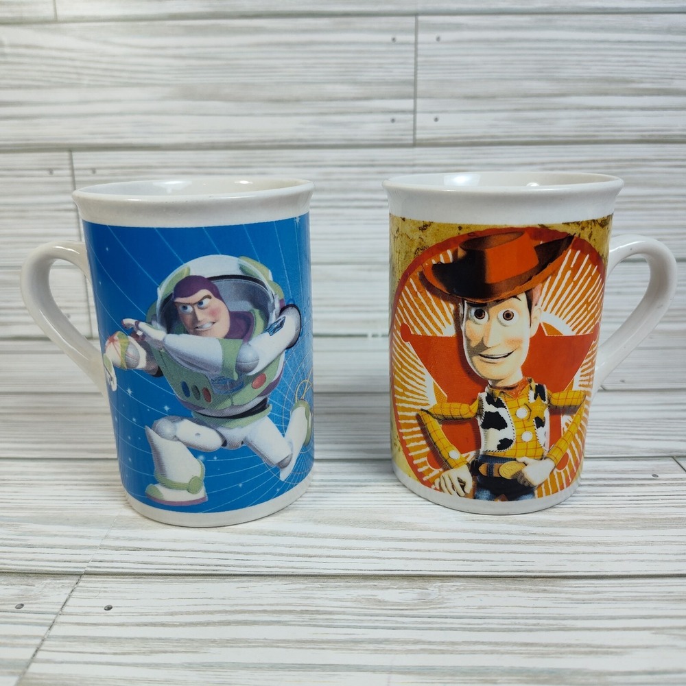 Disney Pixar Toy Story Woody & Buzz Lightyear Ceramic Coffe Cups Mug 2010